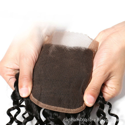 Adorable 1B/4/30 Three Tone Ombre Brazilian Kinky Curly Hair Lace Closure 4*4 Free Part Jerry Top Remy Human Hair Closure